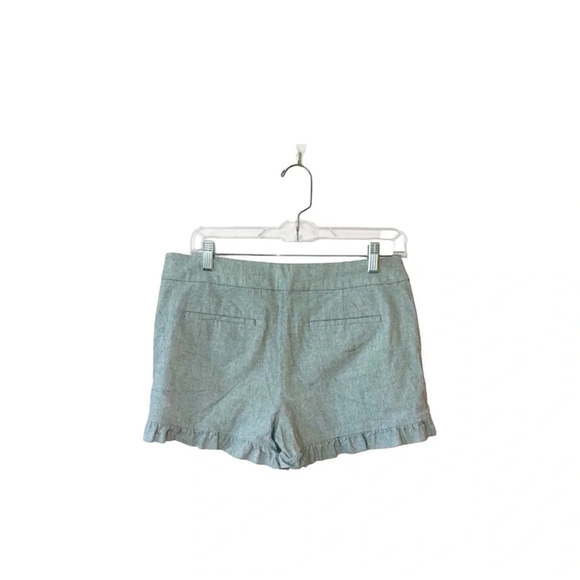 LOFT Light Gray Mid-rise Ruffle Hem Fabric Shorts 2 Women’s - Picture 7 of 11